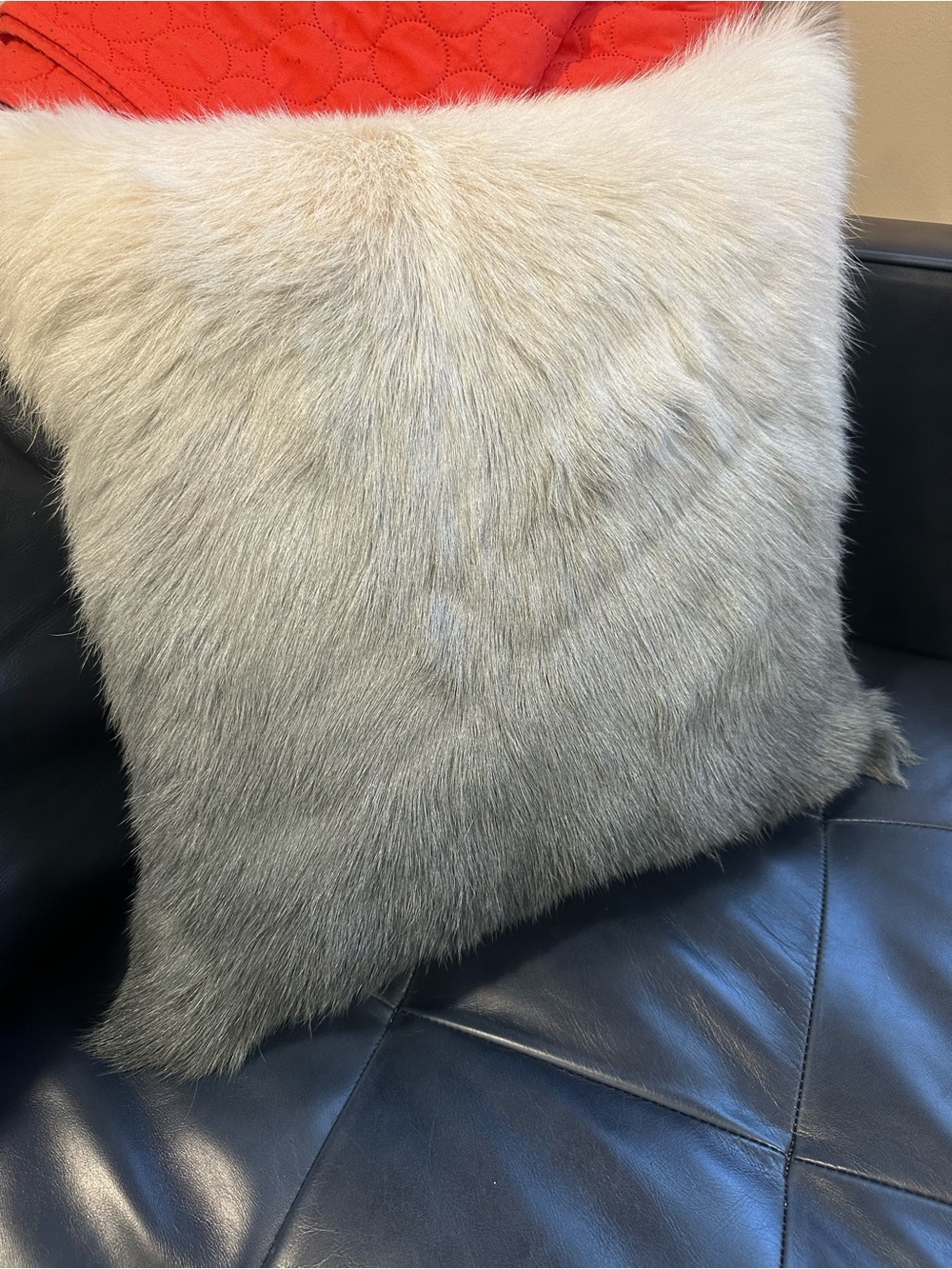 Goat hair ombré throw pillow